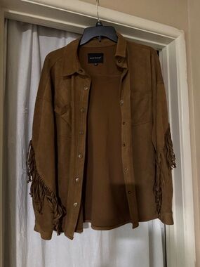 Velvet Heart Brown Button-Up Jacket with Snap Detail